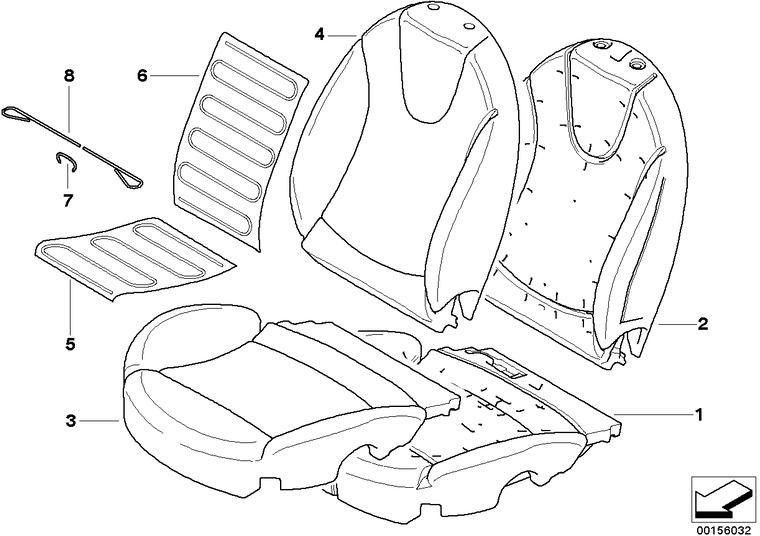 BMW本物のフォームパーツベースバックレストAP、K8（52102751240）| 52102751240