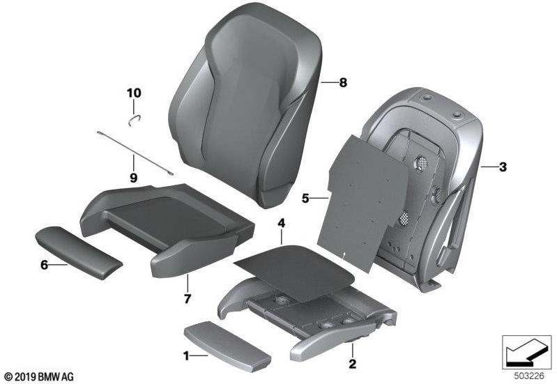 BMW純正フォームセクションLehne Climate Left（52106994381）| 52106994381