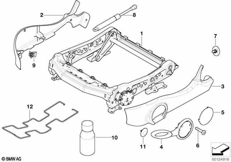 左側のBMW純正シートフレーム（52107138469）| 52107138469