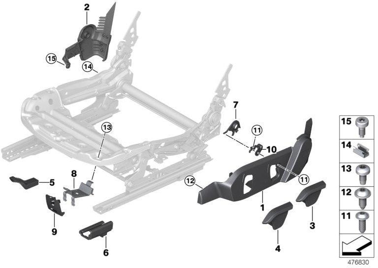 BMW純正レバーシートの高さ調整左（52107304217）| 52107304217