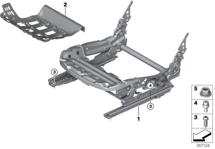 BMW純正シートメカニック左（52107304533）| 52107304533