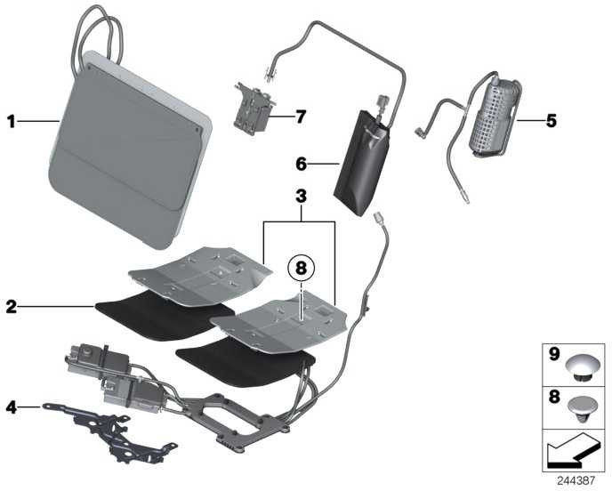 BMW左側の本物の膀胱アクティブシート6（52107351875）| 52107351875