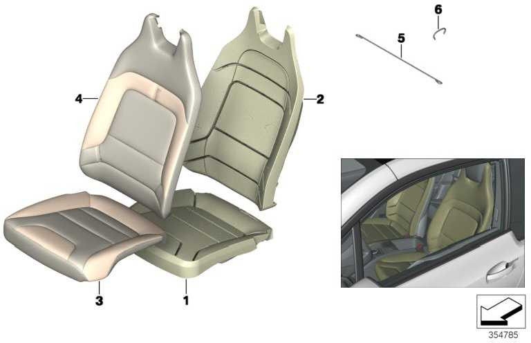 BMW本物のカバーレーネファブリックレザー左カルムグラウI3（52107365685）| 52107365685