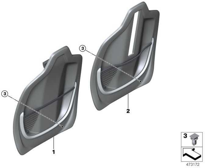 ネットワークポケットブラック2シリーズX1（52107372296）を備えたBMW本物の背面壁）| 52107372296