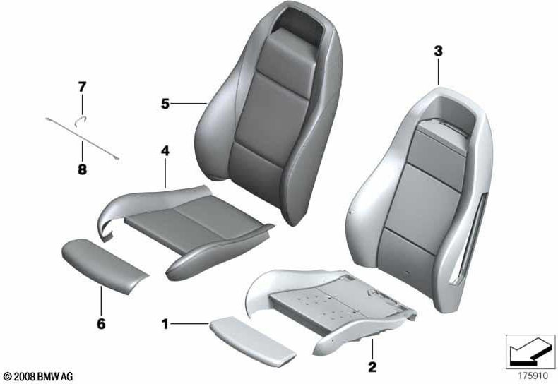 BMW純正カバースポーツシートレザー右アイボリーワイス（52107378358）| 52107378358