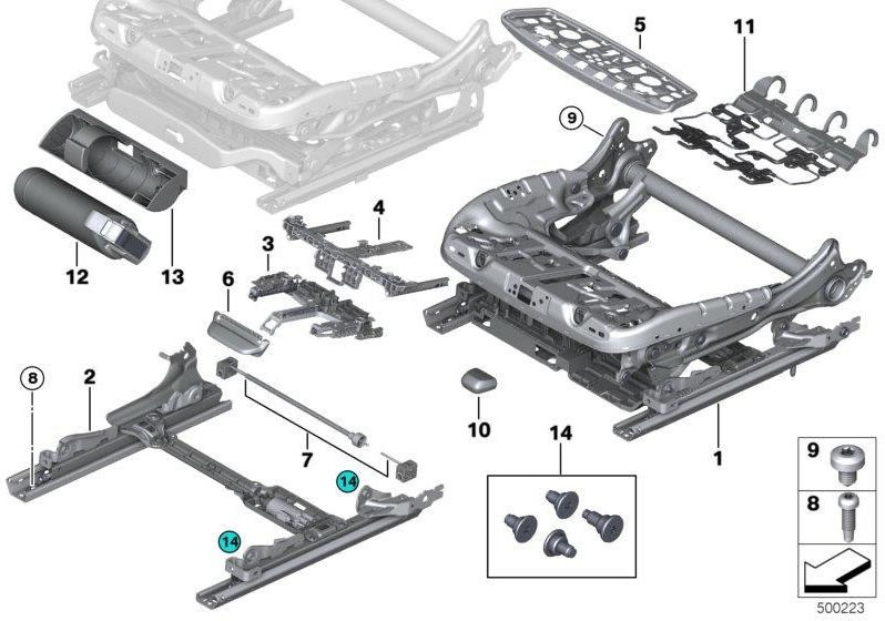 BMW純正シートフレーム部分電気左（52107386547）| 52107386547