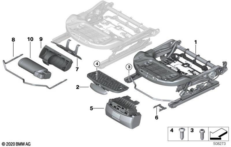 BMW本物のシートメカニクスbasissitz左（52107397443）| 52107397443