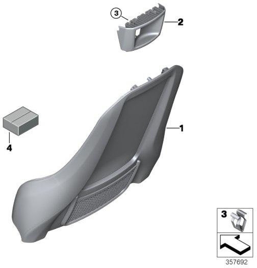 BMW本物の固定セットに傾いて後ろの壁（52107399319）| 52107399319