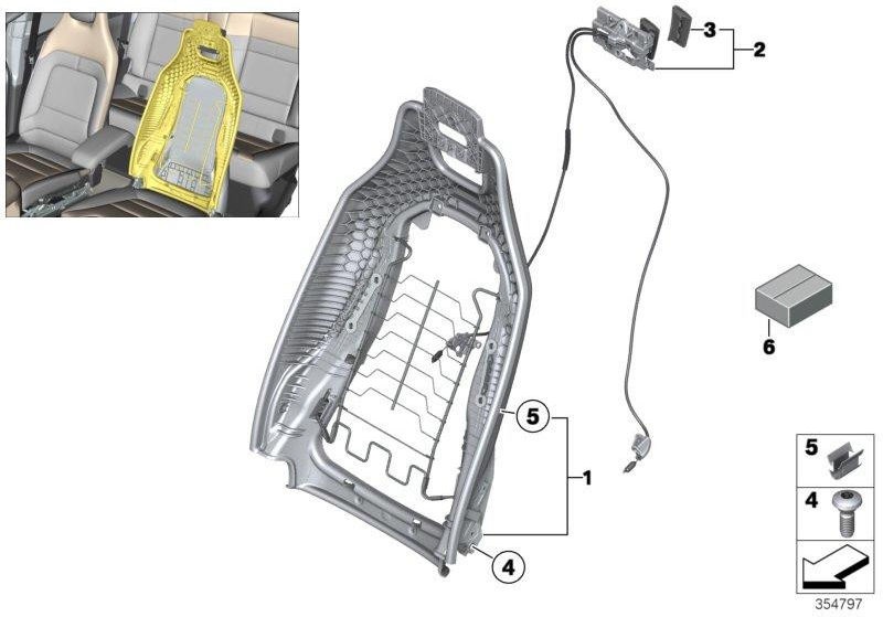 BMW純正バックレストフレーム（52107411577）| 52107411577