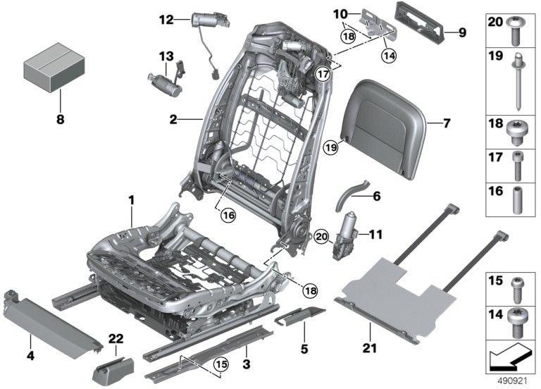 BMW純正ブレンドシートレールバックライトブラック（52107412248）| 52107412248