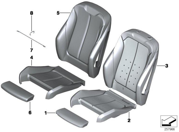 BMW本物のカバー太ももプロセスコニャック（52107476845）| 52107476845