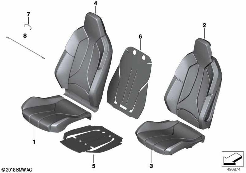 BMW本物のカバースポーツシートファブリック/レザー左eコッパー（52107492095）| 52107492095