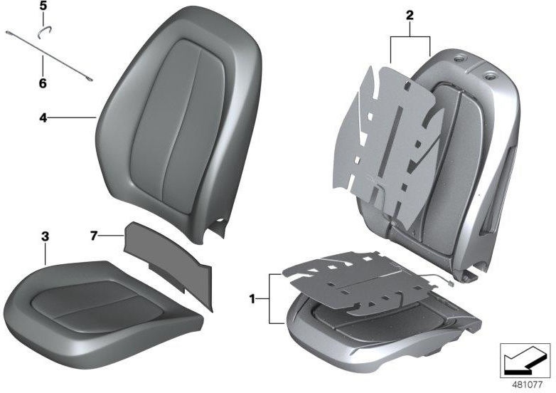 BMW本物のカバーベースシート合成革カキ（52107496013）| 52107496013