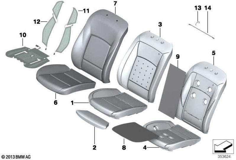 BMW純正フォームセクション快適な気候左（52107848947）| 52107848947