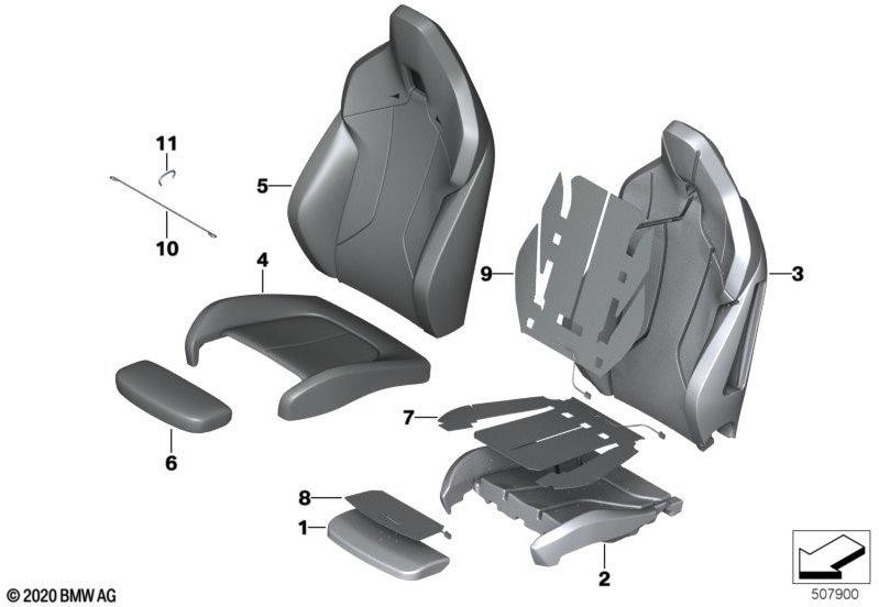 BMW純正カバーM Sportsitz Leder MagMarot（52107942049）| 52107942049