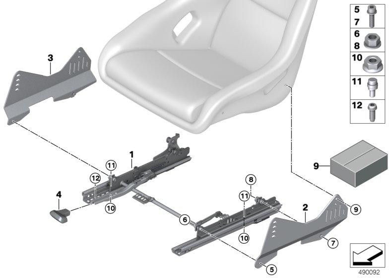 BMW本物のシートメカニックはGTSを去った（52108067647）| 52108067647