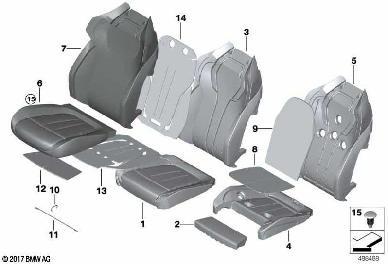 BMW純正カバーコンフォートシート気候革アラゴン（52108071255）| 52108071255