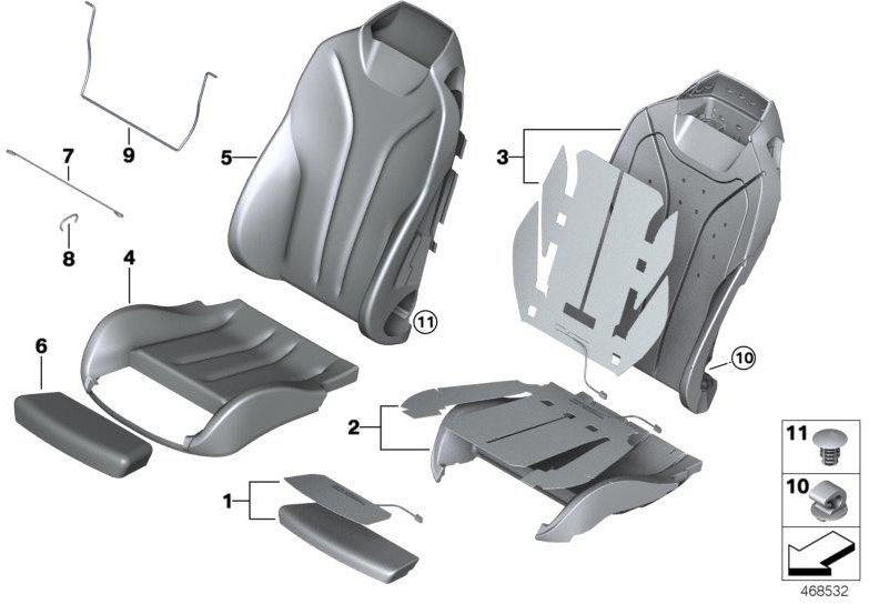 BMW純正カバースポーツシートレザー左サンゴレッド（52108492379）| 52108492379