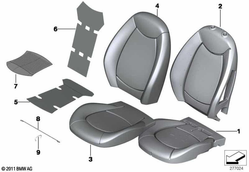 BMW本物の泡パートスポーツシートBB、K9、FS、T6（52109802659）| 52109802659