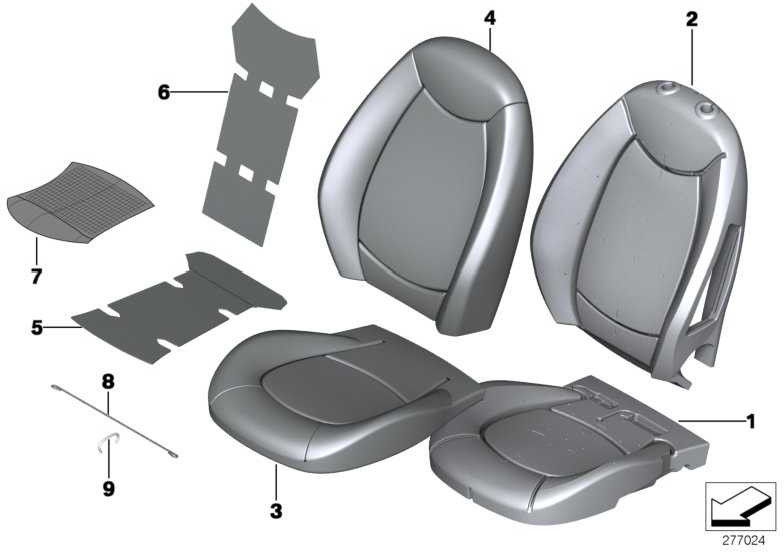 BMW本物のカバースポーツシートファビライザー/レザー右FSGZタバコミニ（52109806590）| 52109806590
