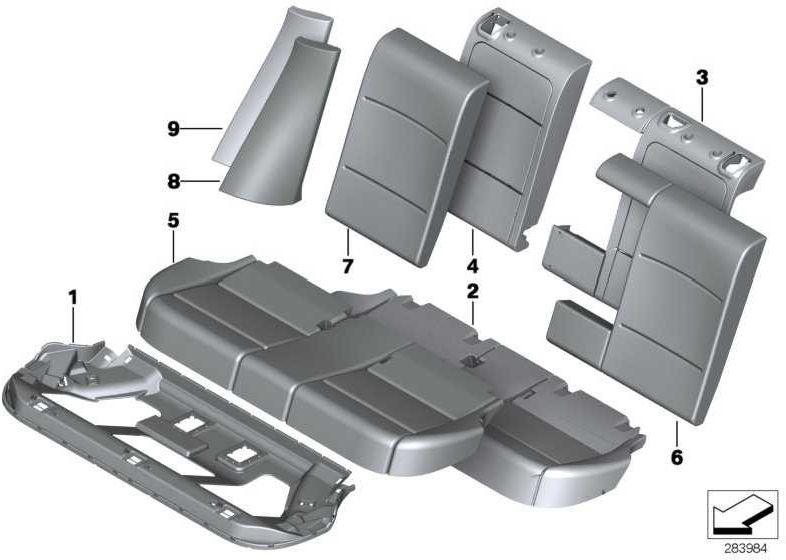 BMW本物のカバーシート合成革ブラックX3（52207256753）| 52207256753