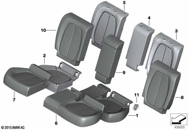 BMW左側の本物のフォームパーツシート（52207330305）| 52207330305