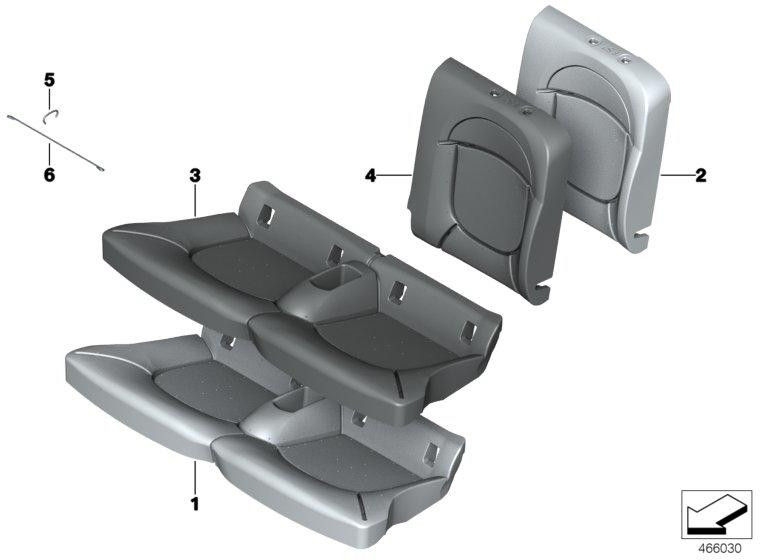 BMW本物のフォームパーツバックレスト（52207361533）| 52207361533