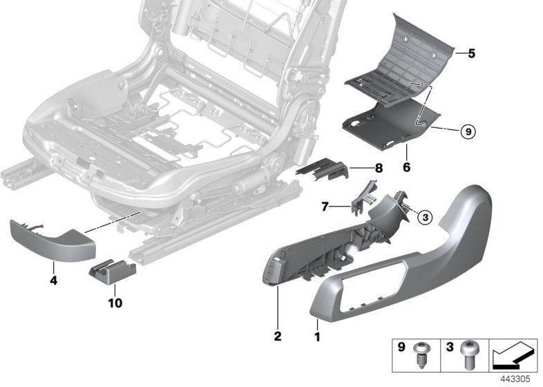 BMW右側の外側の本物の絞りレール（52207401228）| 52207401228
