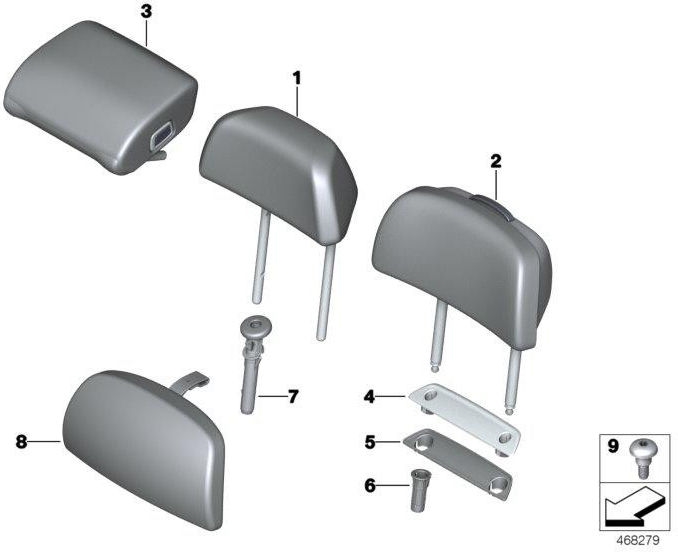 BMW本物のコンフォートクッションヘッドレストElf.Weiss（52207416162）| 52207416162
