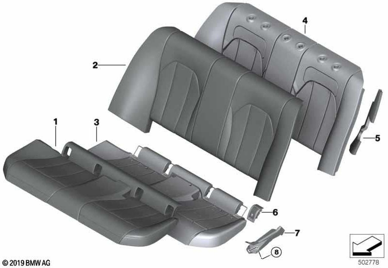 BMW本物のフォームパーツシートバック（52207447831）| 52207447831