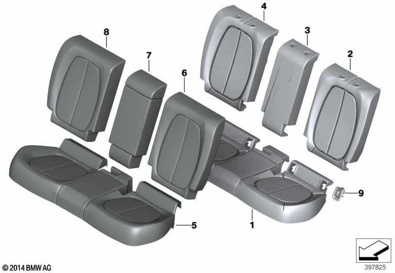 BMW本物のカバーシートレザーブラック/ブルー（52207467688）| 52207467688