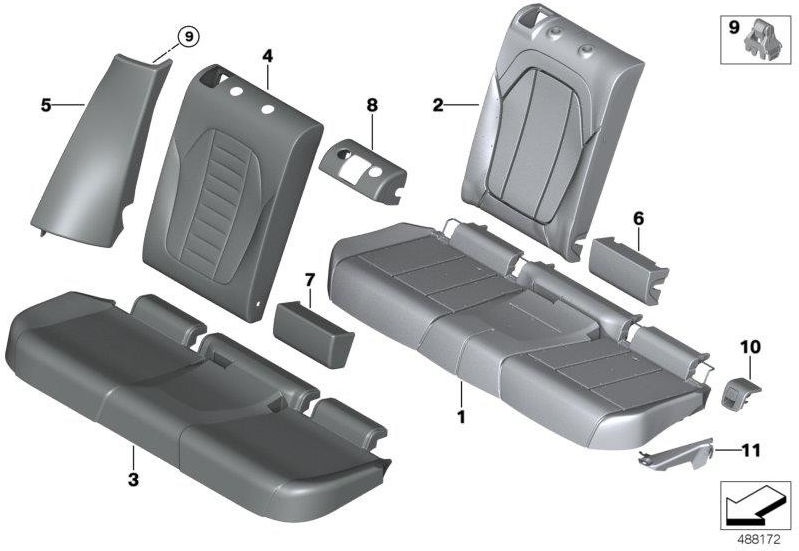 BMW本物の絞りISOFIX MITTE BLACK（52207474106）| 52207474106