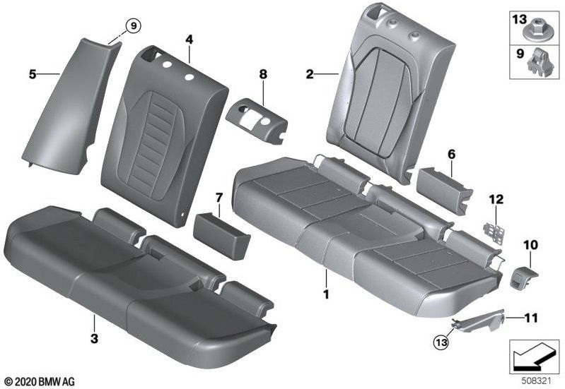 BMW右黒の本物の絞りIsofix（52207474110）| 52207474110