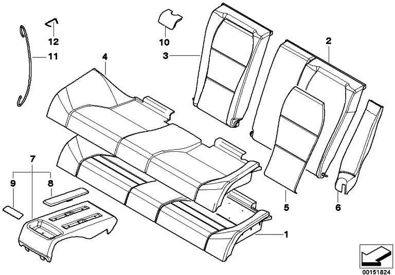 BMW右3シリーズ（52207896930）にエディションを備えた本物のバックレストフレーム| 52207896930