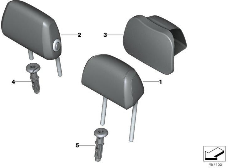 bmw背面にある本物のクッションヘッドレスト。ベージュ（52207946611）| 52207946611