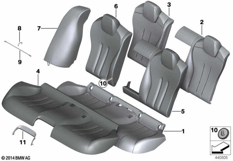 BMW Climate Leder LKSWの背後にある本物のカバーシート、X3SW SCHW（52208065643）| 52208065643