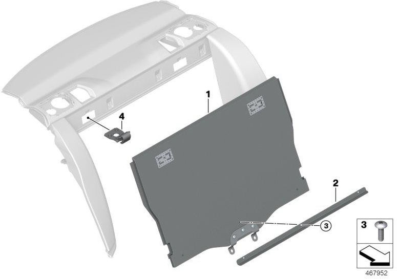 BMW本物のパーティション荷物コンパートメントGTS（52208067607）| 52208067607