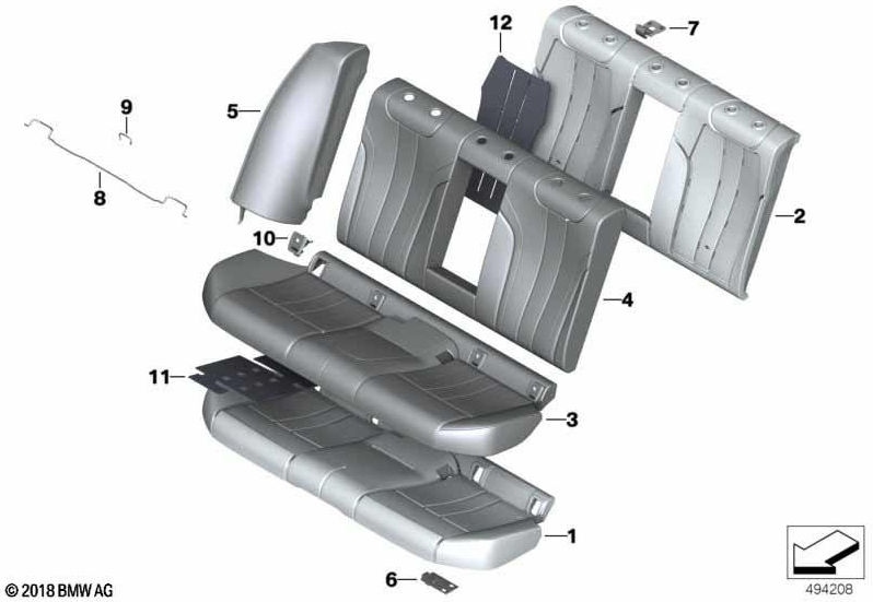 BMW本物のカバーシート気候革シルバーストーン（52208071282）| 52208071282