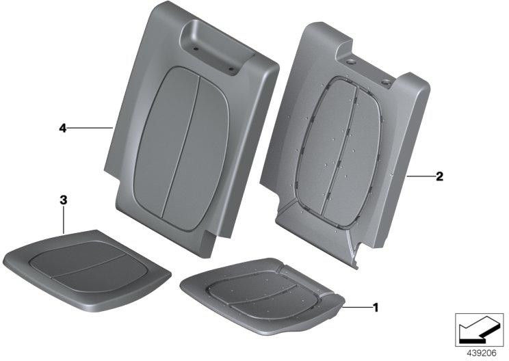 BMW本物のカバーシートレザーブラック（52307385963）| 52307385963