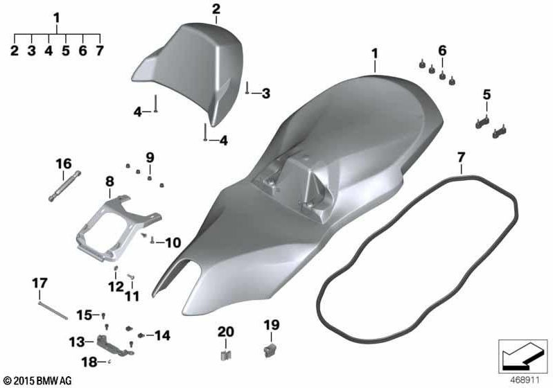 BMW本物のバックレストGTグレーカラー（52538559894）| 52538559894