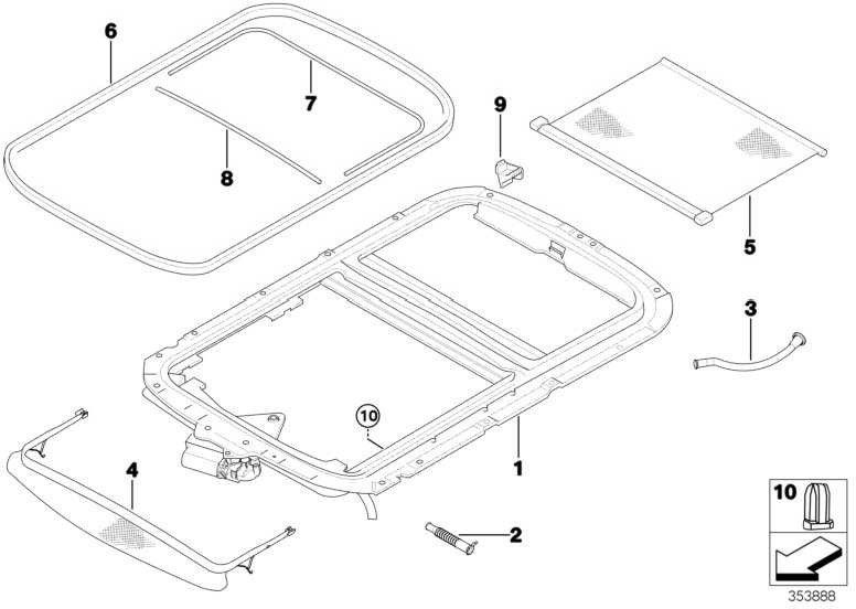 BMWフロントミニの本物のロロスライドルーフ（54102757016）| 54102757016