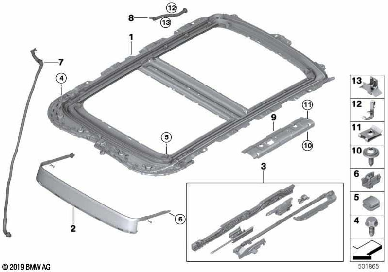 BMW本物のフレームパノラマダッハ（54107379616）| 54107379616