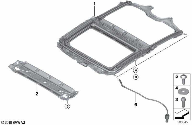 BMW本物のパノラマルーフフレーム（54107409145）| 54107409145
