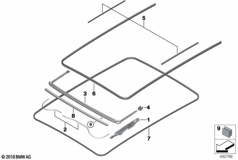 BMW本物のシールL = 4880（54107485602）| 54107485602