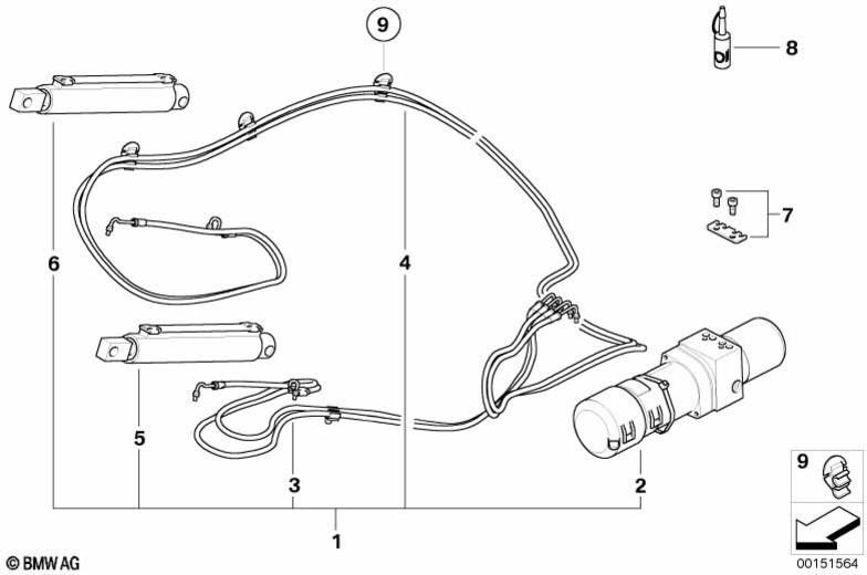 BMW純正油圧シリンダーデッキック（54347162767）| 54347162767