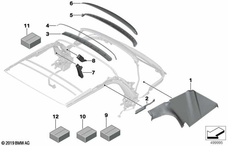 BMW背面にある本物の屋根鏡（54347364800）| 54347364800