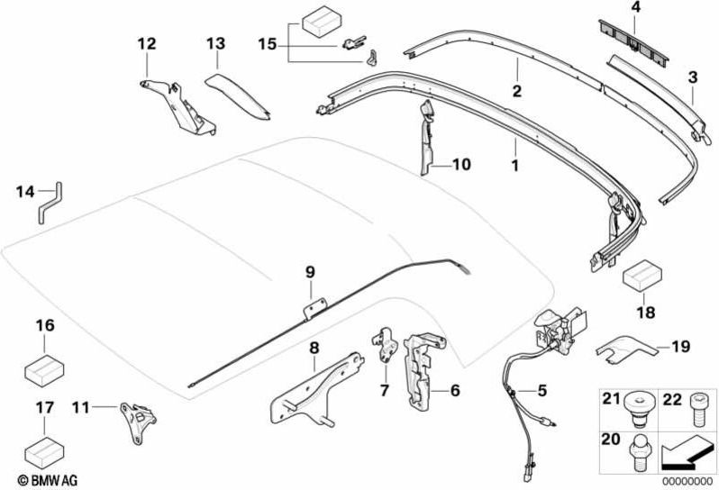 BMW右側の張力ロープの本物の固定セット（54347365872）| 54347365872