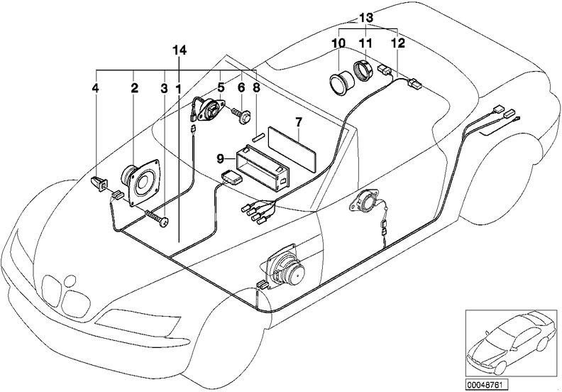 BMW本物のオーディオケーブルツリーステレオ（61108407890）| 61108407890
