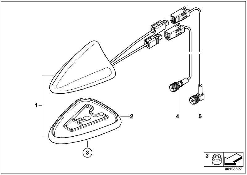 BMW本物のantennenltg。 GPSレシーバー/GPSアンテナ3575mm mini（61116921935）| 61116921935