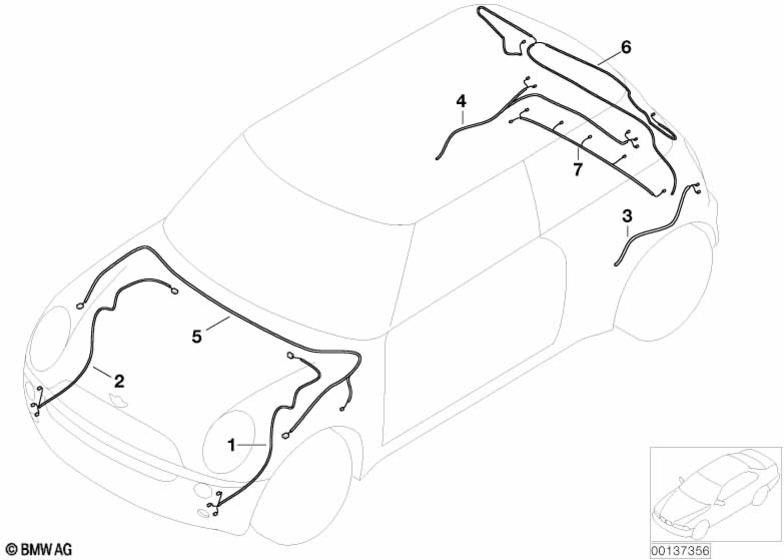 BMW本物の議員ケーブルセットテールゲート（61116923251）| 61116923251